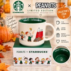 RARE Starbucks x Peanuts Snoopy Pumpkin Ceramic Mug 2026 ā NEW WITH BOX š