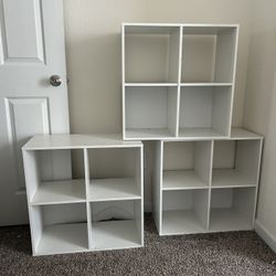 White Cube Storage Shelves Set Of 3