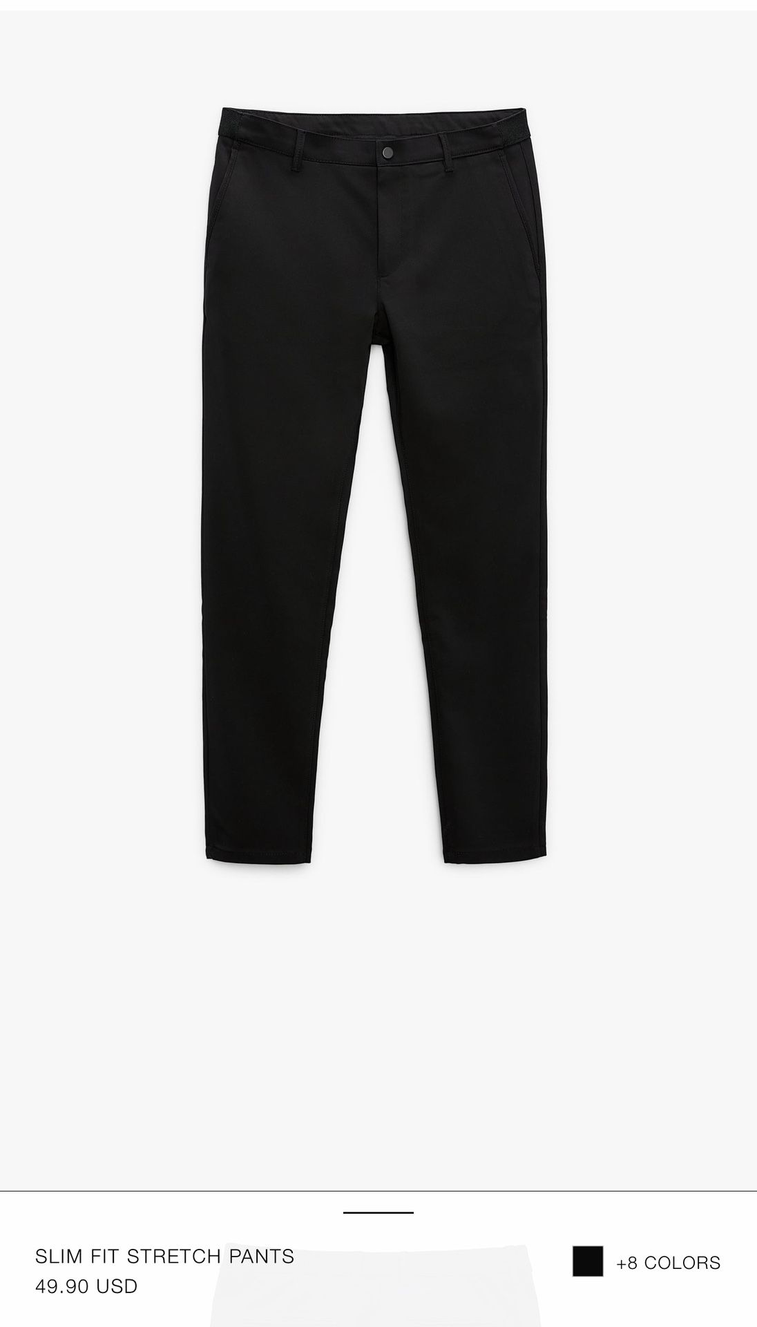 Zara slim fit stretch driver pants Black