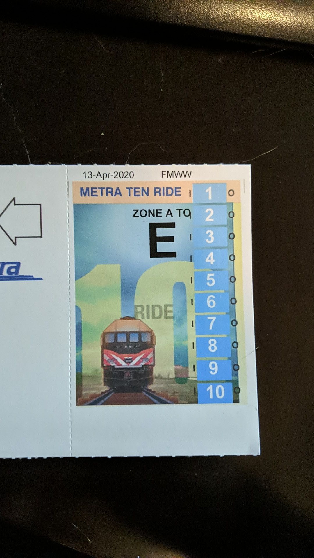 Metra 10 Ride Zone E