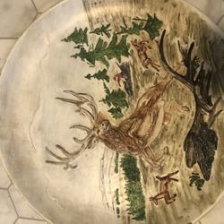 Vintage Deer Plate 15 1/2”