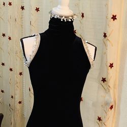 Formal Embellished Maxi Dress- black