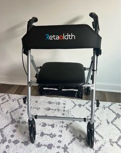 Foldable Rollator Walker with Seat for Seniors, Easy Folding