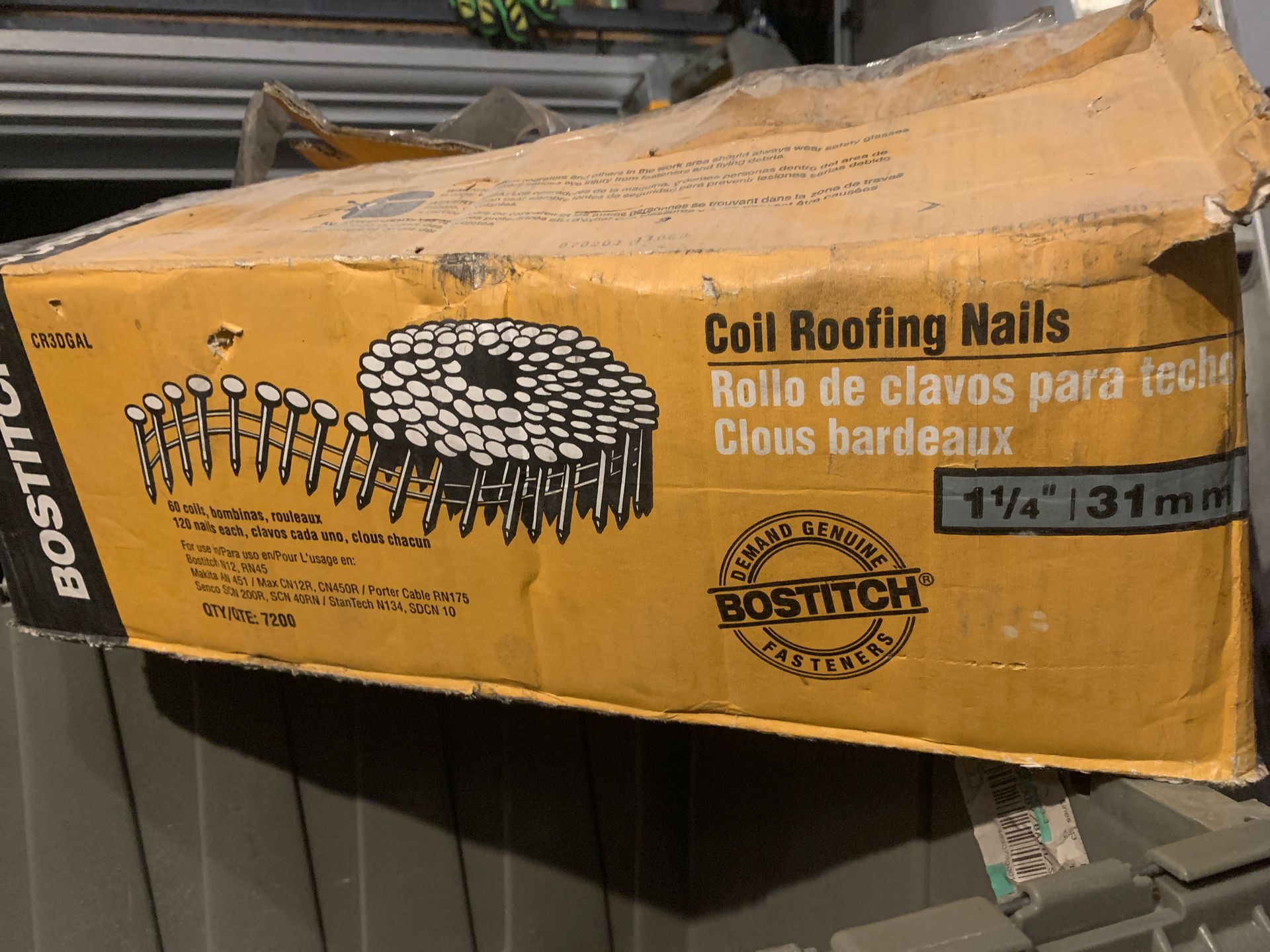 1 1/4” 31mm coil roofing nail