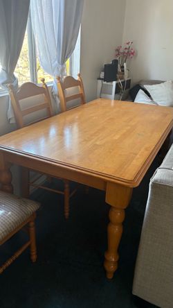 Solid Wood Dining Table with Chairs restoration project