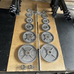 Olympic Weight Set With Olympic Barbell
