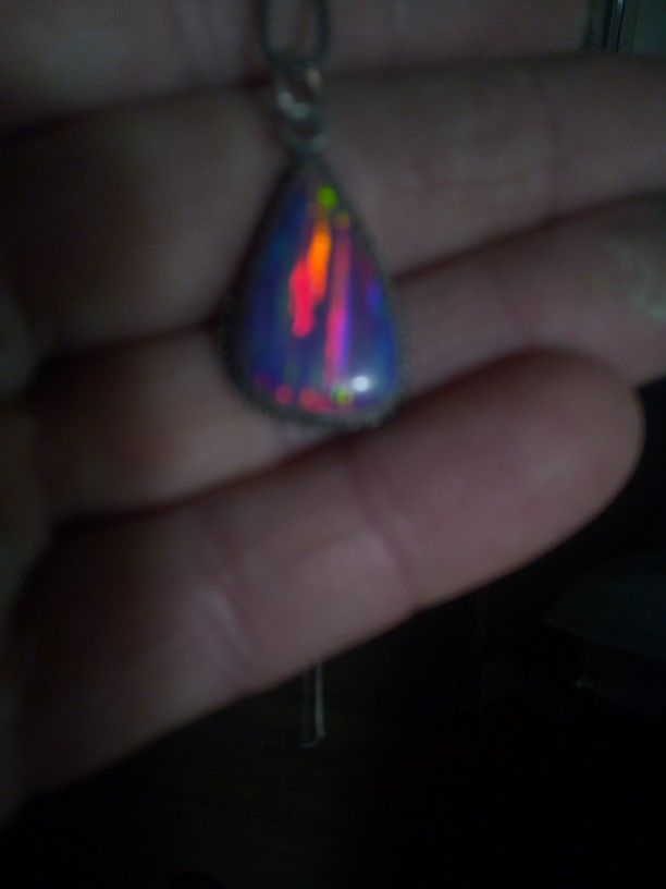 Large Black Opal Necklace