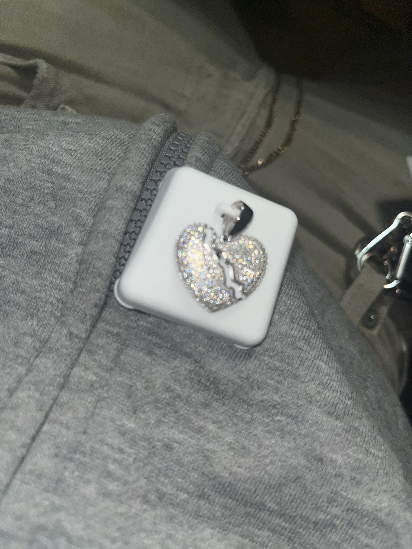 Custom Diamond Broken Heart Pendant