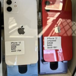 Iphone 12 Factory Unlocked To Any Carrier 64 Gb. Good Condition.