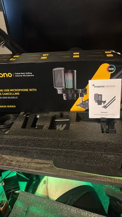 Maono Gaming USB Microphone With Noise Canceling And Boom Arm