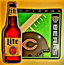 Chicago Bears/Miller Lite Metal Sign 33×36