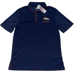 Denver Broncos Blue Polo Shirt Mens Medium New Embroidered Logo