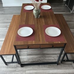 Dining Room Table And Benches 