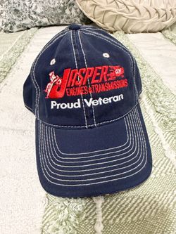 Vintage Jasper Engines & Transmissions Hat Cap Navy Blue Proud Veteran