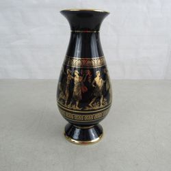 Grecian Figures Vase Trimmed In 24Kt Gold-Made In Greece


