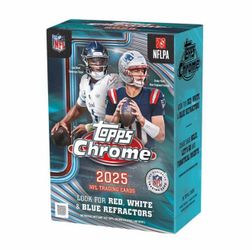 *LOT OF 12* 2025 Topps Chrome NFL Football Value Box Factory Sealed