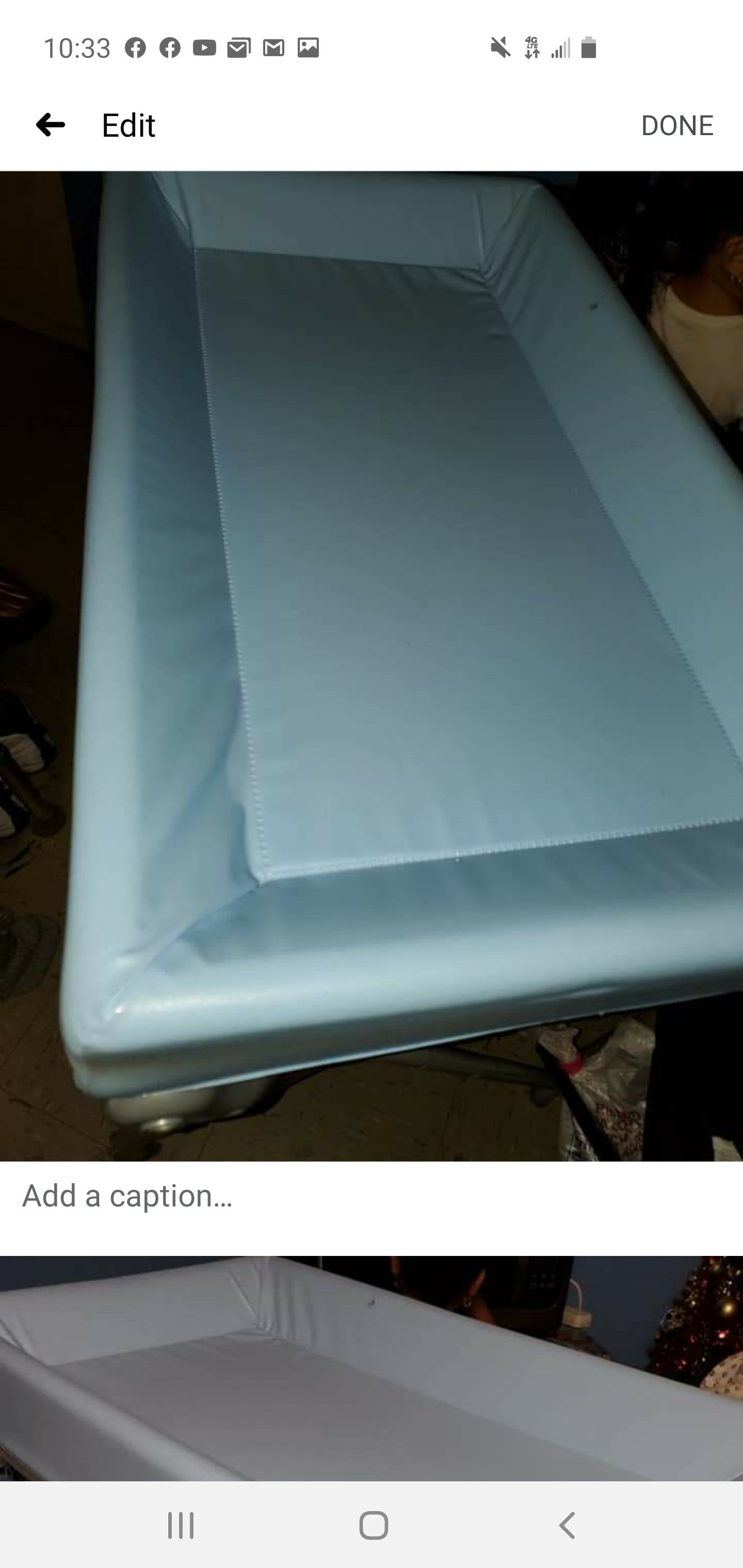 Blue changing table