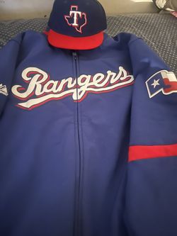 Majestic Baseball XL Jacket Texas Rangers And Fitted Hat