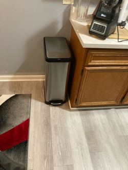 Metal trash can