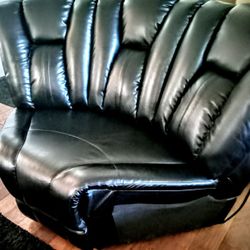 Black Leather Sectional Center Piece 