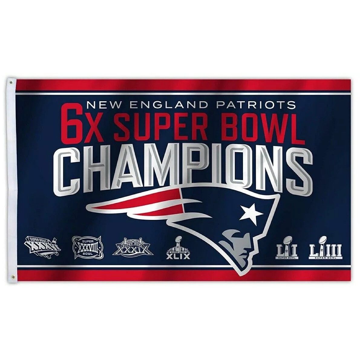 New England Patriots 6 Times Champions Flag Banner New 3x5 Ft F23