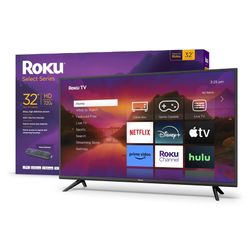 Roku Smart TV 32-Inch Select Series 720p HD RokuTV Voice Remote, Bright Picture, Customizable Home Screen Live Local News, Sports, Gaming