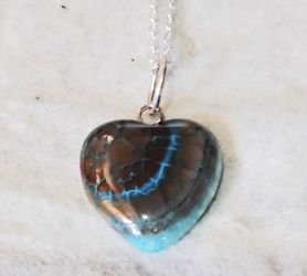 Dyed Agate Heart Necklace
