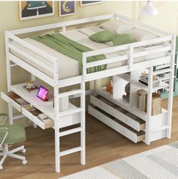 Loft bed with drawers