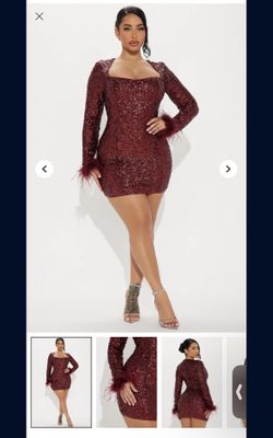 Fashion Nova Burgundy Dress