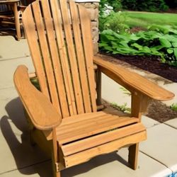 Folding Adirondack Chair Half Assembled Lounge Chair Outdoor Wooden Patio Chair for Lawn Garden Backyard Deck Fire pit Pool Beach 350lb Weight Capacit