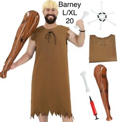 Barney Rubble The Flintstones Men Halloween Caveman Costume / Disfraz de Cavernicola XL