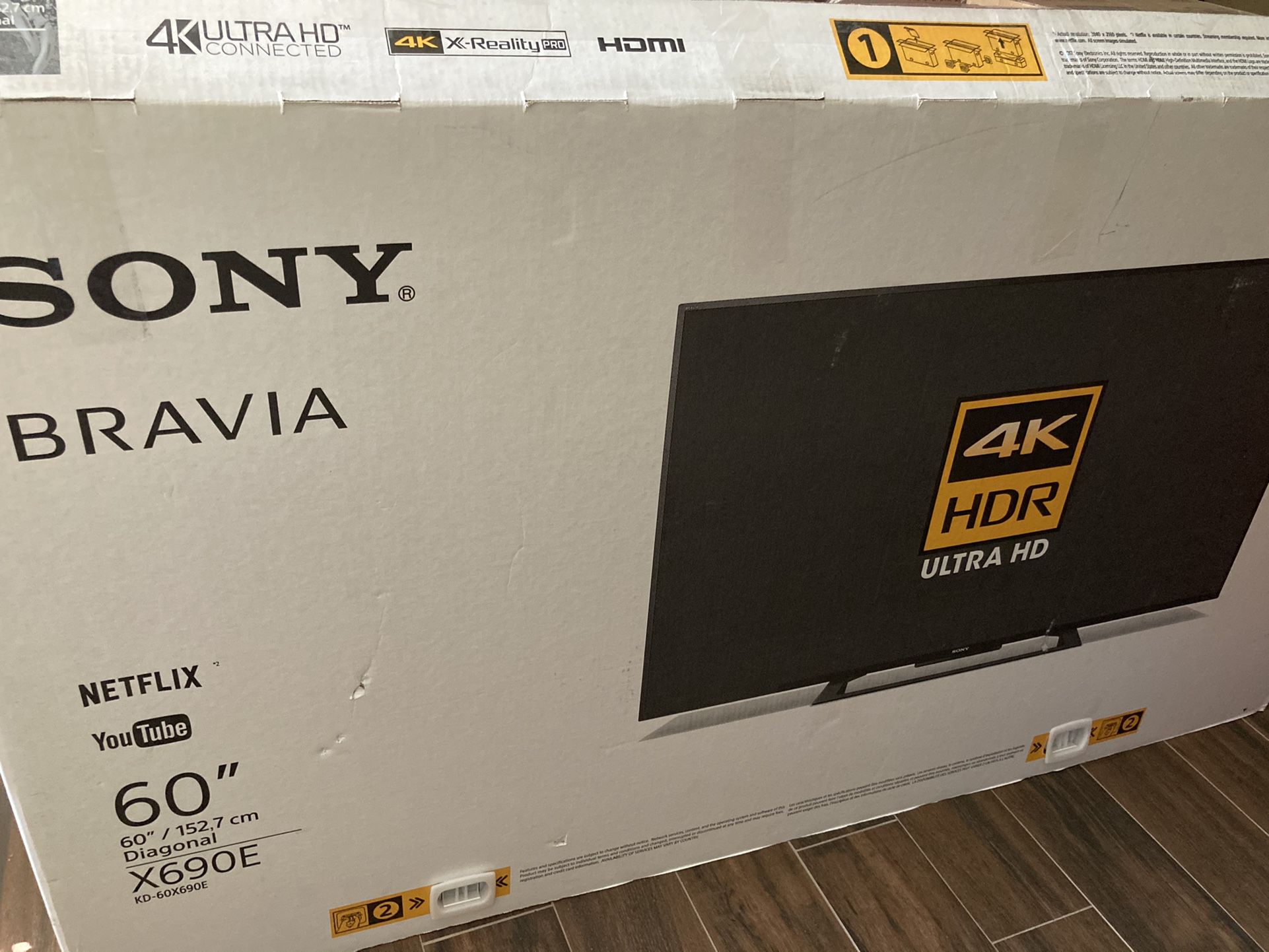 Sony 60" Class 4K UHD (2160P) Smart LED TV (KD60X690E) $450 (barely used it - still have box)