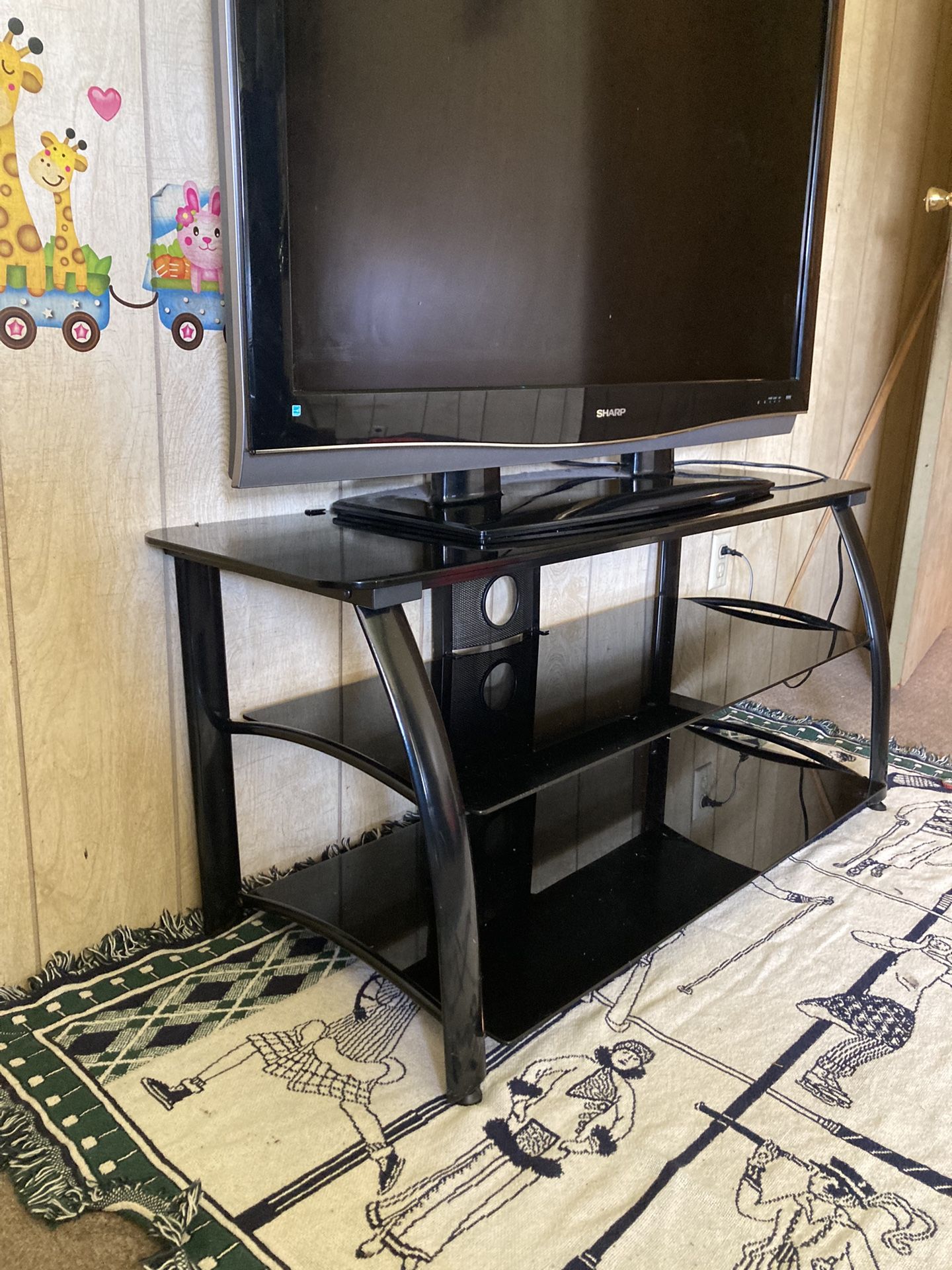 Black Glass TV Stand 