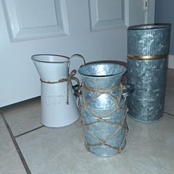 Metal Country Farmhouse Vases Decor