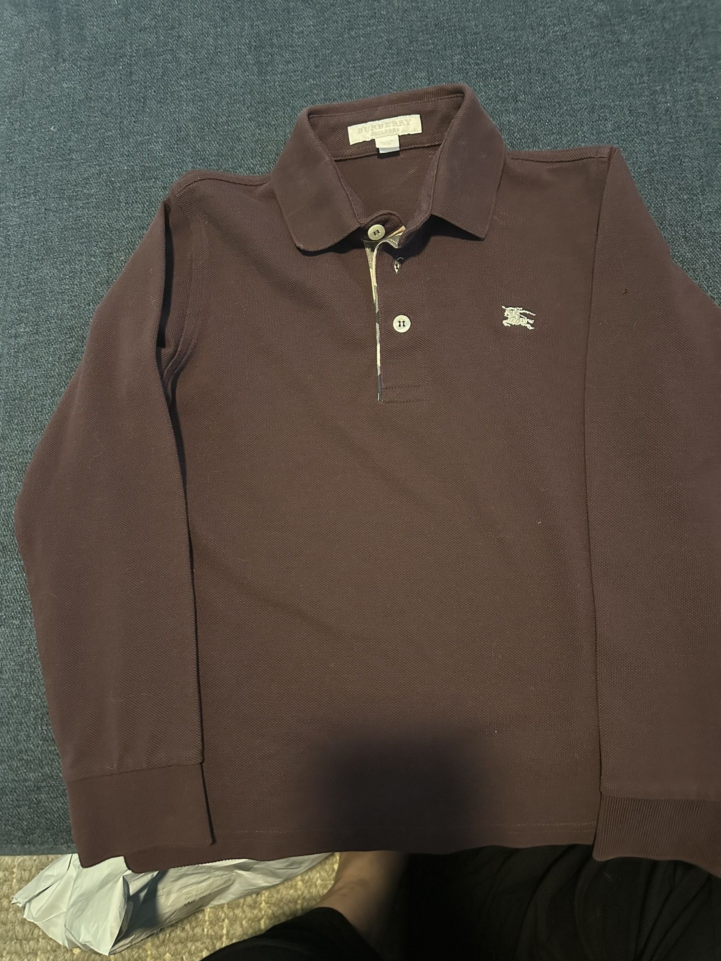Burberry Brown Long-sleeve Polo Shirt Size 8