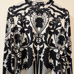 Luxury Women Long Sleeve One Piece Fashion Bodysuit Vegas Casino Night Jumpsuit