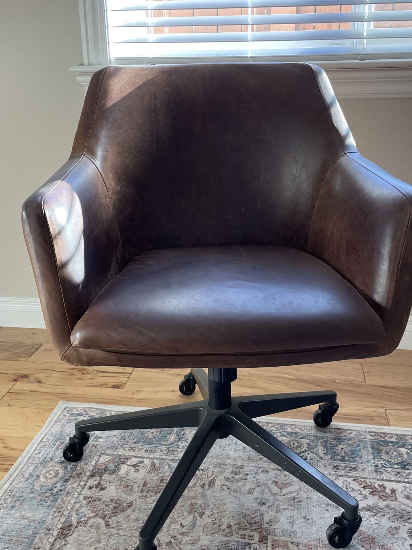 West Elm Helvetica Leather Office Chair