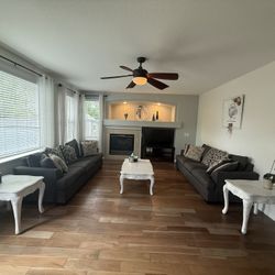 Complete Living Room Furniture Set – 2 Sofas, Coffee Table, 2 End Tables