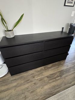 MALM Black 6-Drawer Dresser