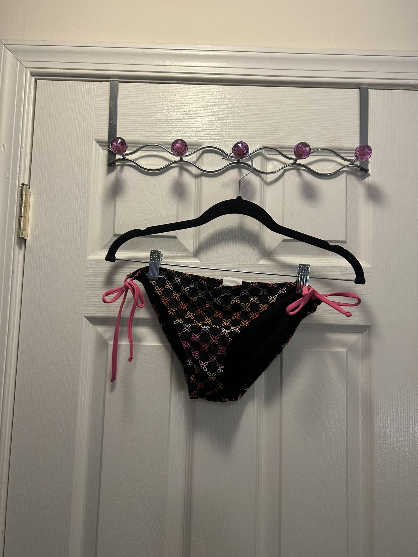 Black Floral Bikini Bottom