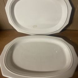 Pfaltzgraff Heritage White Oval Serving Platters 