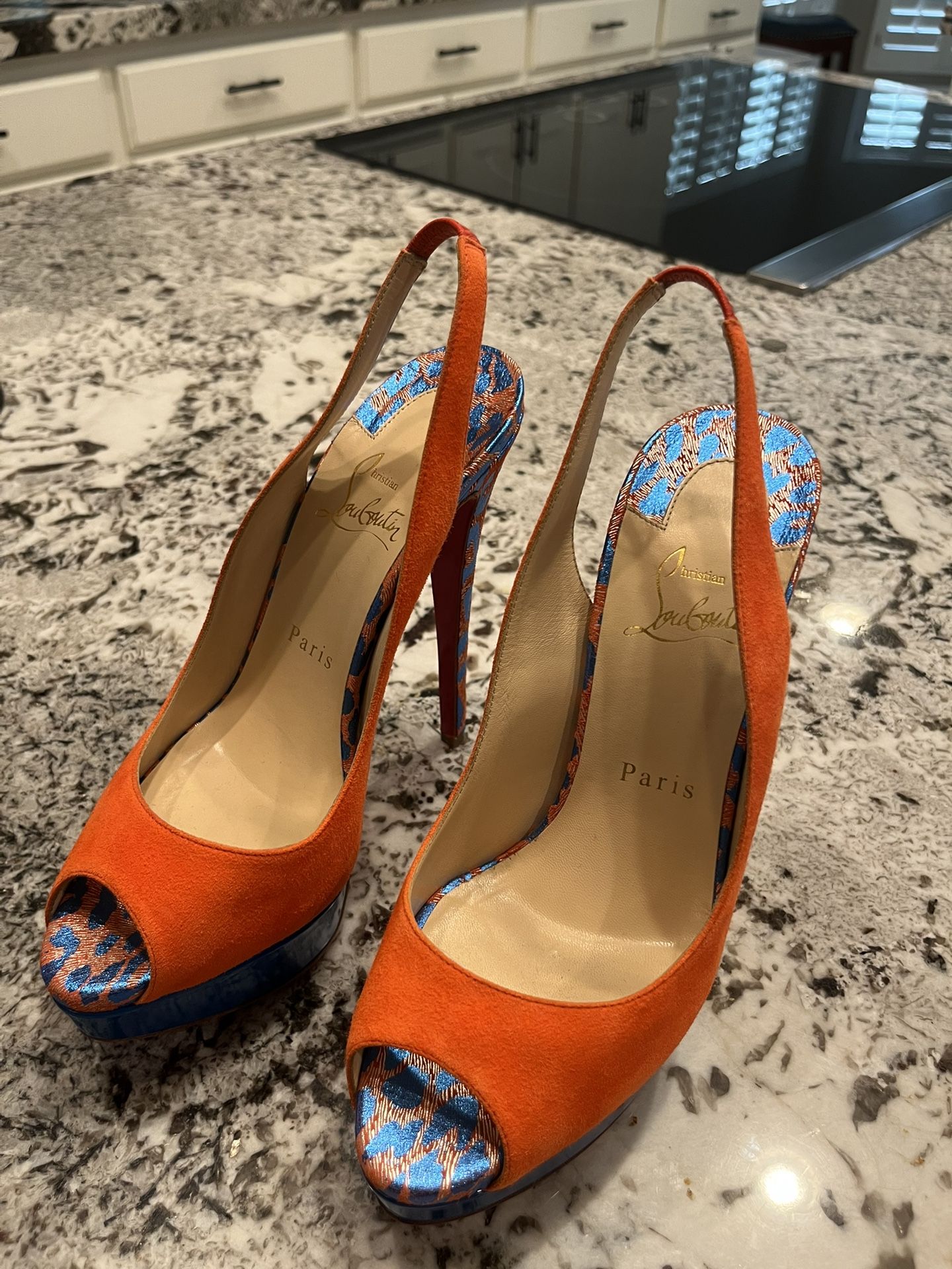 Christian Louboutin Suede Slingback Sandal-Women's Size: 7.5 | US7.5, IT37.5