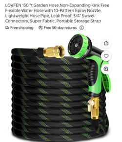 LOVFEN new 150’ garden hose W 10 spray nozzle