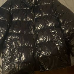 Calvin Klein Water Resistant glossy Puffer Jacket Navy Blue L lightweight WARM