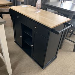 Black Kitchen Cart 