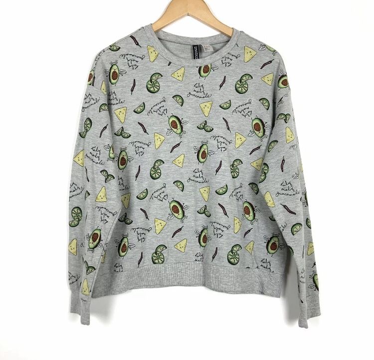 H&M Holy Guacamole Gray Crewneck - size small