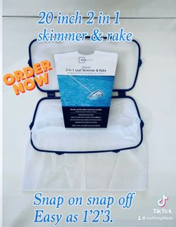 2 In 1 Combo Swimming Pool Skimmer Net and Leaf Rake Net