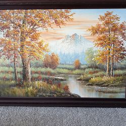 Hand painted Mountain Scene Painting-large 