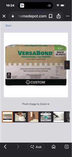 Free Versa bond thin set mortar