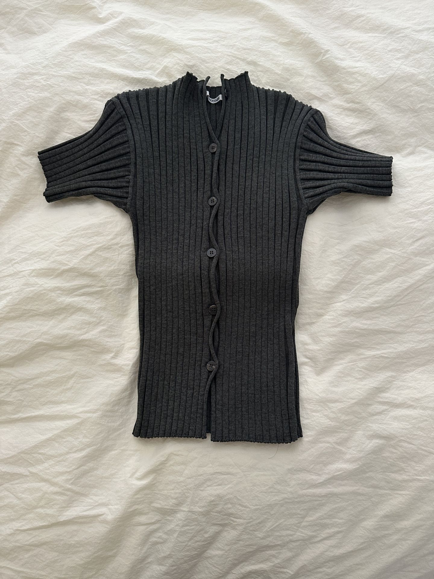leseptembre MILLIE KNIT SHORT CARDIGAN [DARK GRAY]